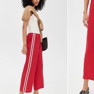 DONNI Linen stripe crop pant